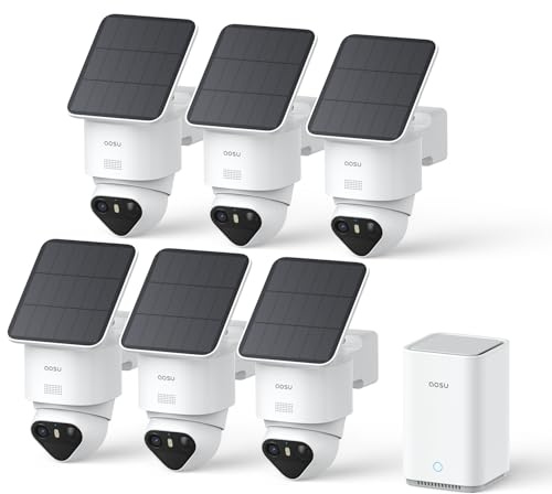 aosu T2 Ultra 4K Security Cameras Wireless Outdoor, 6 Cam Kit, Smart Home Security System with TrueColor Night Vision, AI Recognition & 360° Motion Tracking, Solar Power, Expandable 1TB Local Storage