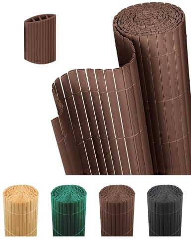 paramondo PVC Sichtschutzmatte Sichtschutzzaun 100 x 300 cm, Dreifache Verstärkung für Garten Terrasse, Privatsphäre Balkon Sichtschutz Zaun Windschutz Wetterfest mit Strukturierter Oberfläche, Braun