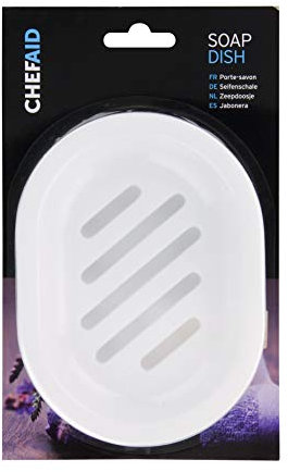 Chef Aid White Plastic Soap Dish, Made with extra Durable BPA free plastic