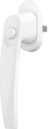 MS Beschläge ® Fenstergriff Rasterolive Kindersicherung mit Druckknopf in verschiedenen Farben (Weiß - RAL 9016)