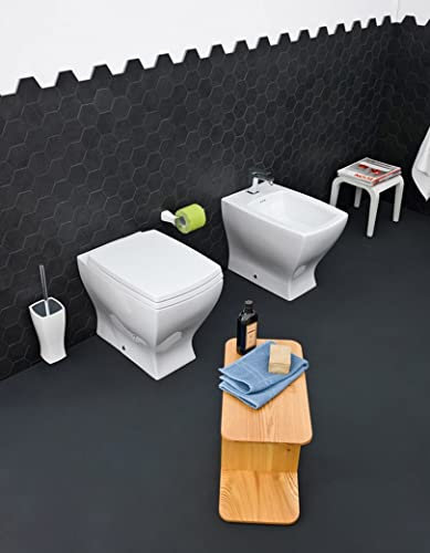 Vaso + Bidet bagno da Terra Design Moderno Jazz in Ceramica (Bianco)