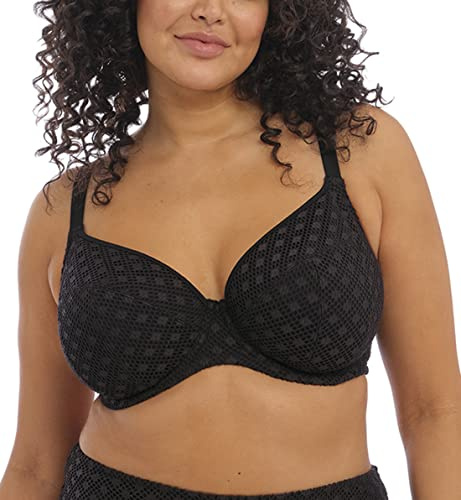 Elomi Swim Women's Bazaruto Underwire Plunge Bikini Top, Black, 34G