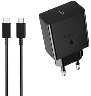 45W USB C Ladekabel Schnellladegerät mit Type C Kabel für Samsung S24 S23 S22+ S22 S21 S20 FE, Note10+/ 20 Ultra, Galaxy S10+ S9 S8 S7 A53 A54 A53 A52 A51 A50 A34 A33 A23 schnelles Netzteil Ladegerät