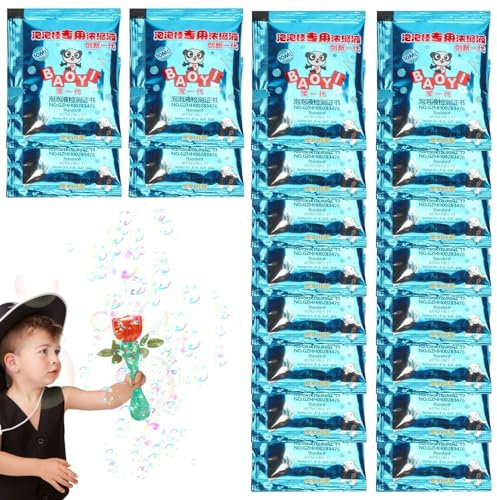 Anulely Seifenblasenmaschinenflüssigkeit, Nachfüllpackung für Seifenblasenlösung | Konzentrierte Seifenblasenflüssigkeit 20 Stück nachfüllen | 10 ml tragbare Seifenblasenflüssigkeiten