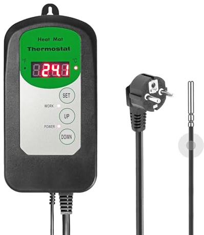 RC SLL Matelas Chauffant pour semis Contrôleur de Thermostat numérique 68-108°F,Matériel de Germination de Plantes Kits de Germination,8.3A 1000W ETL Listed