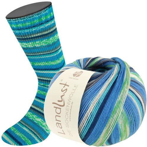 LANA GROSSA Landlust die Sockenwolle | Garn aus Merinowolle in verschiedenen Farben | Handstrickgarn aus 80% Schurwolle (Merino) & 20% Polyamid | 100g Wolle zum Stricken & Häkeln | 420m Garn FB316
