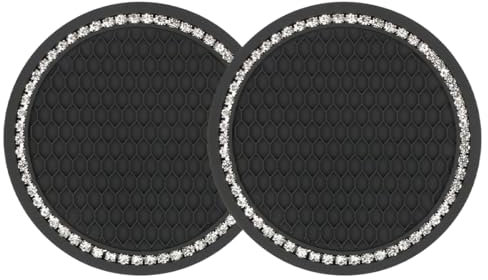 MWUMRCM 2 Pièces Support Gobelet Voiture Dessous de Verre, Porte-gobelet de Voiture en Caoutchouc Antidérapant, Universel 7 cm sous Verres de Voiture (Noir)