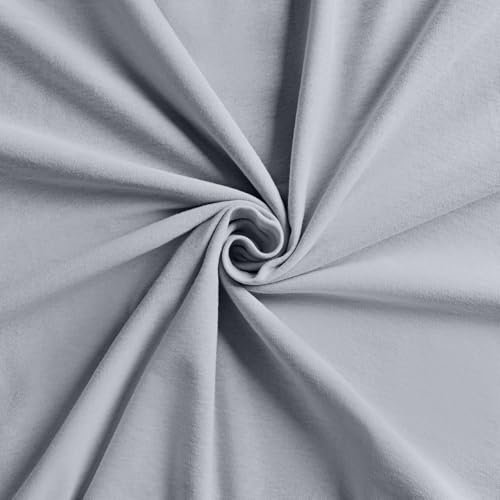 VelvetHome Topper Spannbettlaken 140x200cm 100% gekämmte Baumwolle Markenqualität Oeko-TEX 100 Bettlaken Spannbetttuch Jersey 140x200 Silber