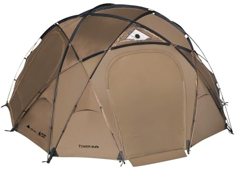 OneTigris Tower M Dome Tent, Waterproof Windproof Hot Tent with Stove Jack, Family Tent for Camping, Hiking, Bushcraft, Winter, Glamping, Car Trips