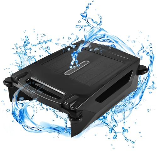 ERYUE Limpiador robótico inalámbrico con energía solar con carga dual 2 modos de limpieza Función automática de evitación de obstáculos y escape Robot skimmer de piscina recargable con batería de 2500