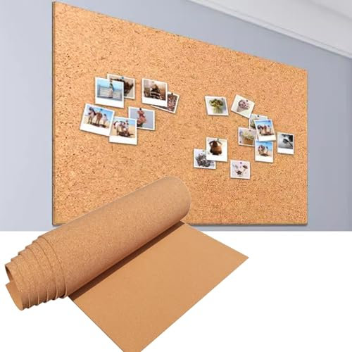 Rouleau de Tableau en liège, Rouleau de Tableau en liège Auto-adhésif, Rouleau de revêtement de Sol pour Art Mural, Rouleaux de Tableau d'affichage Haute densité pour Bureau à Domicile (Tail