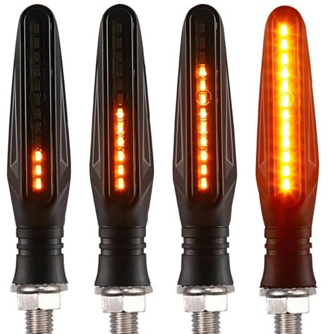 AUTOXBERT Motorrad LED Blinker, 4 Stück 12V Universal Mini Blinker 12 LEDs Hohe Helligkeit für Motorrad Roller Quad Cruiser ATV Off Road Scooter