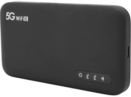 Vvikizy 5G Mobile Hotspot WiFi 6, 5G Portable Router with SIM Card Slot, Support 16 Devices 6100mAh Battery, Portable Internet Devices for Travel and Home Use