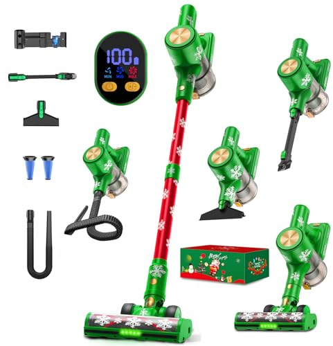 Aspirapolvere a batteria 48KPa/500W/55min, aspirapolvere senza fili con stazione di ricarica a parete, autoportante, spazzola anti-groviglio, per peli di animali/tappeti/pavimenti duri/auto