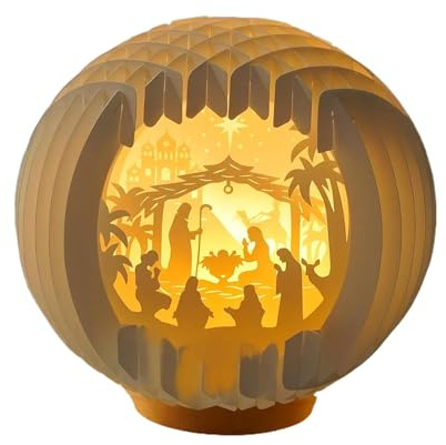Generico Presepe Decorativo | Presepe Illuminato Decorazione Tavolo Gesù | Figure Decorazioni Casa per Feste | Natale Pasqua Completo Soggiorno Camera Ingresso