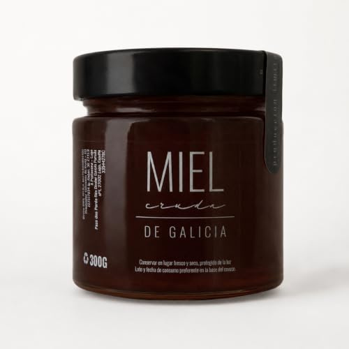 Miel pura sin filtrar, 300g de Miel de GALICIA, Artesana y de bosque. Solidificada a menos de 16 grados. Castaño al 70%. Sin pasteurizar. Proceso 100% artesanal