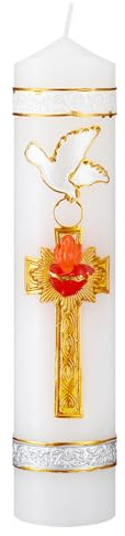 Sumind Faith Holy Spirit Confirmation Candle with Dove Religiosos Catholic Candles Vela Cirio De Confirmacion Espiritu Holy Spirit Religious Candle Gifts