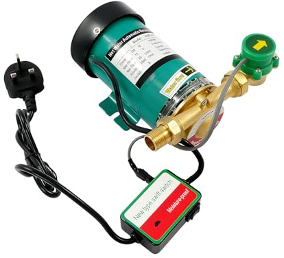 Water Pressure Booster Pump,120W 230V 50Hz Shower Pump, 2860RPM Automatic Booster Pumps with Fan Cooling Device, 25L/Min Flow Rate, Corded Electric Hot Water Pumps for Water Heater Pools or Garden
