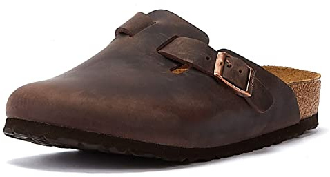 Birkenstock Classic Boston Leder 860133, Clogs, Braun (Habana 5326), 42 EU (8 UK)