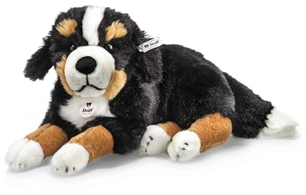 Steiff Kuscheltier Senni Berner Sennenhund, Süßes Stofftier mit Kunststoffaugen, Kinder, Jungen & Mädchen, Plüschtier 45 cm, Schwarz, 079528