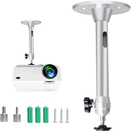 YiePhiot Mini Beamer Projektor Halterung Wall Ceiling Mount Kompatibel mit QKK,DR.J Upgrade,DBPOWER,Anker,VANKYO,AAXA Technologies, PVO,Artlii,LoongSon,APEMAN und meisten (175mm, Silber)