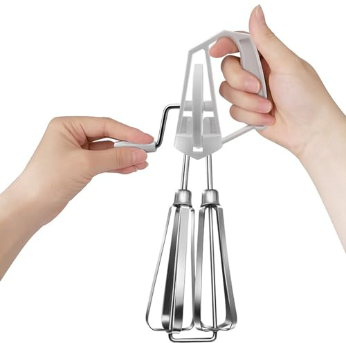 Egg Beater Mixer,Stainless Steel Rotary Hand Whip Whisk Hand Mixer Plus Egg Beater Cooking Tool Suitable For Kitchen Gadget