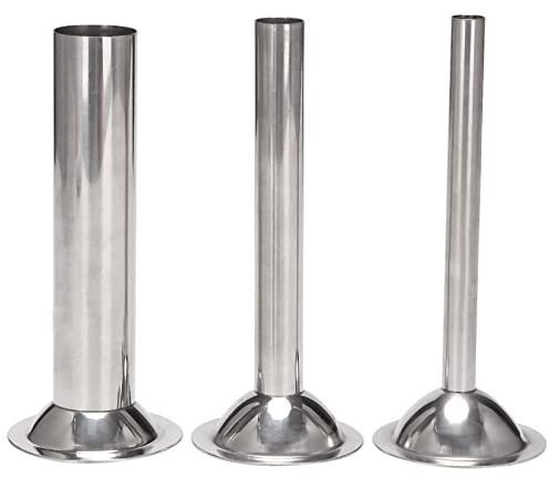 Hojffuue FüLlröHrchen, Edelstahl-Trichter-Aufsatz für Manuelle WurstfüLlmaschine, für Fleischwolf (3Er-Set) Edelstahl-Trichter-Grunddurchmesser: 68 Mm