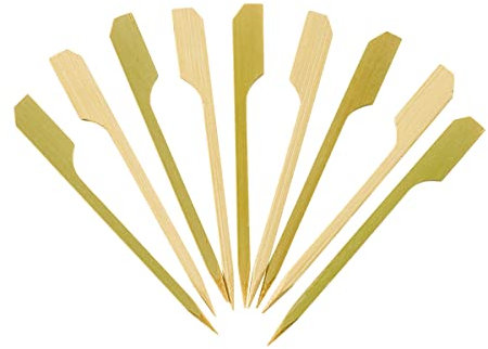 Comfy Package [100 Stück] 8,9 cm 3-Zoll-Holz-Paddle Picks, Bambusspieße – Zahnstocher für Cocktails, Grillen, Vorspeisen, Obst, Barbecue und Sandwiches.