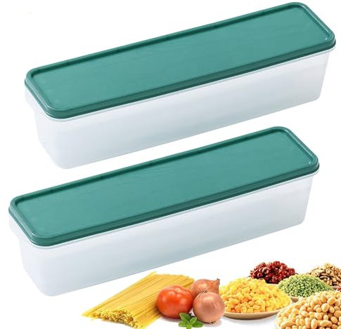Lepidi 2 Pezzi Contenitori per Pasta, Contenitori Ermetici Alimenti Plastica, Scatola per Spaghetti con Coperchi, per Conservazione Cereali, Noci, Fagioli