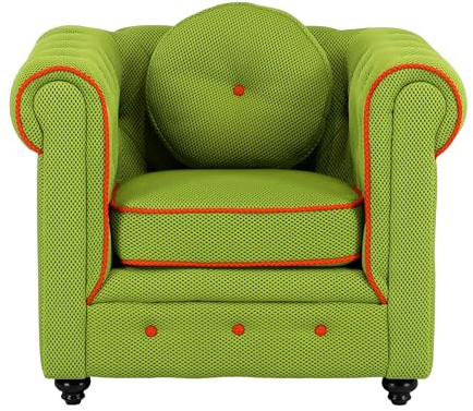 Totò Piccinni Poltrona CHESTER design vintage retrò classico trapuntata piedini in legno (Poltrona, 3D Verde)