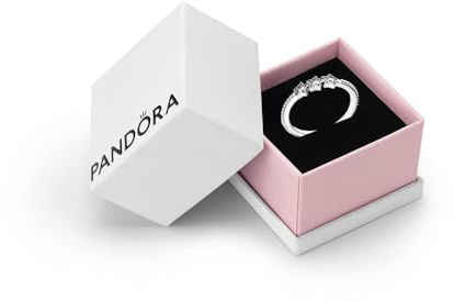 PANDORA Moments Silver Celestial Stars Ring | Sterling Silver Celestial Stars Ring, Cubic Zirconia Star Shapes, Delicate Stacker, Hand-Finished 925 Silver