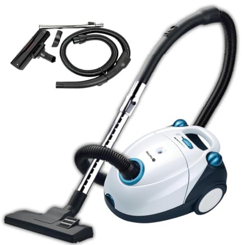 MAYA RANGE Bagged Cylinder Vacuum Cleaner,1200W High Power Motor, Compact and Lightweight Vacuum and Carpet Cleaner with 2L High Filtration Dust Bag, High Performance Removes Dust, Dirt and Allergens