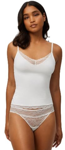YSABEL MORA - Camiseta Tirantes Encaje Marfil, Ropa Interior Femenina, Suave y Cómoda, Ideal para Uso Diario, Detalle Elegante, Tejido Transpirable, Ajuste