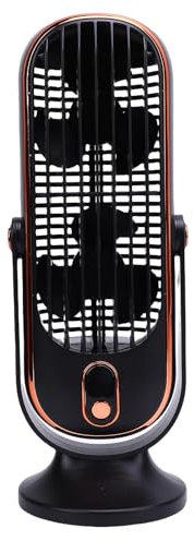 Luqeeg Tower Fan for Bedroom, Powerful 5 - Speed Oscillating Desk Fan, Portable Rechargeable Quiet Table for Nightstands, Office Desks, Dorm Rooms (Black)