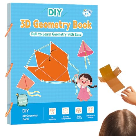 Flkiglm Barn geometrisk inlärningsbok – dragbok geometri lärobok, rumslig fantasi matematik lärobok för 5–12 år elever barn