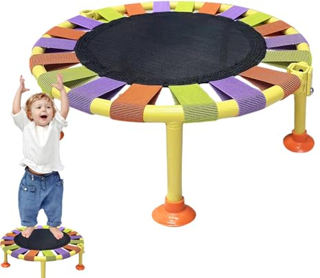 Mini Trampolino – Metallo PP | Trampolino Pieghevole Con Piedini Antiscivolo E Stabile | Buttafuori Per Esercizi | Istruttore Di Fitness Per Interni Ed Esterni | Piattaforma Da Salto Rotonda Co