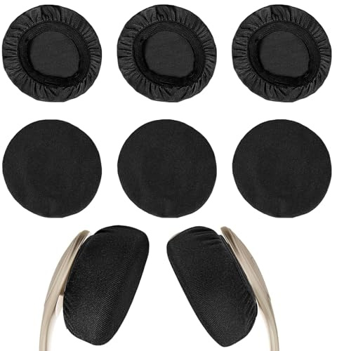 6 Pcs Housse Casque Audio, Mousse Casque, Coussinet, Housses Extensibles Lavables pour Casque de Gym, Entraînement, Aviation, Course de Jeu