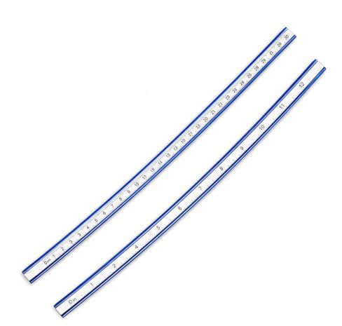 Lot de 2 règles courbes flexibles - 30 cm et 60 cm - Pour travaux du bois, design tendance