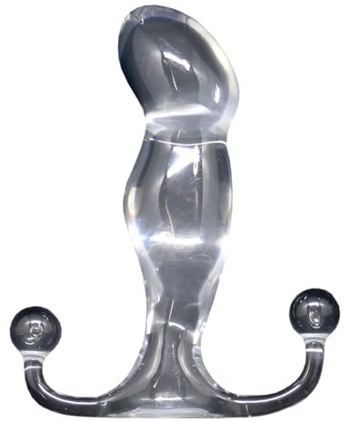 Aneros Progasm Ice Prostate Massager for Men – Hands-Free P-Spot Stimulator, Large Angled Head + Filling Midsection, Rigid Thermoplastic with Glass-Like Finish (Ice/Clear)