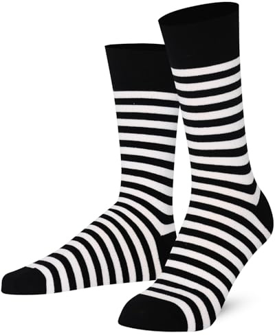Mysocks Chaussettes Unisexe Design Rayure Blanc Noir, 41-46