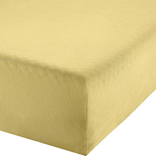 Erwin Müller Boxspringbett-Spannbettlaken Freising Elasthan-Jersey-Stretch - hellgelb Größe 140x200 cm - 160x220 cm - dehnbar, antipilling, bügelfrei, Rundumgummi