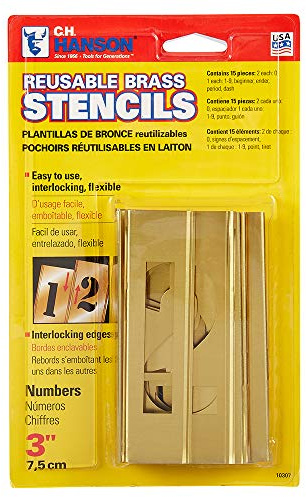Hanson Numeral Stencil Set, Brass