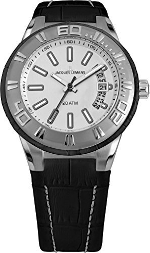 Jacques Lemans Herren Armbanduhr Multi Zifferblatt Quarz Leder 1-1770B