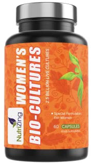 NutriZing Probiotics for Women Gut Health - Scientifically Proven Bio Cultures for Women’s Intimate Flora - Lactobacillus Reuteri and Lactobacillus Rhamnosus - Vegan Womens Probiotics 2.5billion CFU