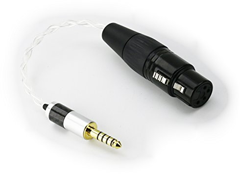 Ablet - Adattatore audio per cuffie da 4,4 mm maschio a femmina XLR bilanciato a 4 pin, placcato argento, per SONY WM1A, NW-WM1Z, PHA-2A