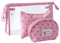 Kulturbeutel Transparent für Reisen 3 Stück, Wasserdicht PVC Kulturtasche für Frauen Kosmetiktasche Make-Up Tasche Kleine Brieftasche mit Reißverschluss, Rosa