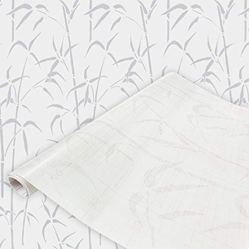 DecoMeister fogli per finestre pellicola adesivi per vetri decorativi decorazioni lamine autoadesivi bambù 67,5x200 cm Bamboo bianco-grigio