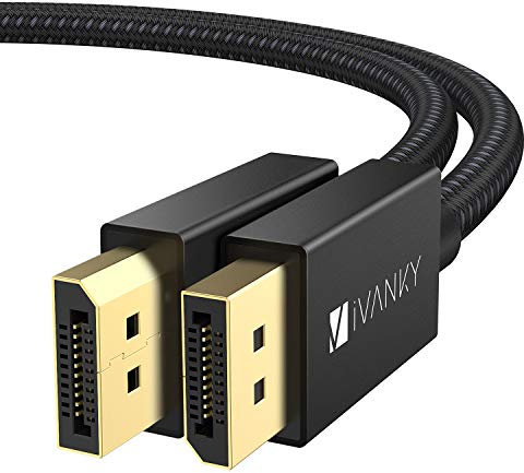 IVANKY DisplayPort 1.4 Kabel 1M[VESA-Zertifiziert], 8K DP Kabel High Speed 8K@60Hz, 4K@144Hz, 2K@165Hz, HDR DisplayPort auf DisplayPort Kabel, Nylon Geflochten Kompatibel Laptop PC Gaming Monitor TV