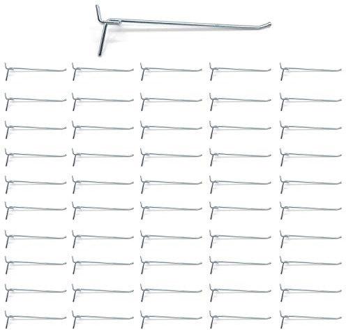 Generisch 50 Stück Einfachhaken verzinkt - Lochwandhaken - 30 mm Lochabstand - Rostfreier Stahl, Legierter Stahl, 100% - Haken