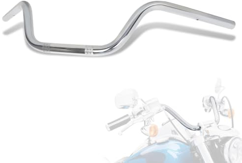 Hokuotolite 7/8 22mm Handlebar High-Rise Drag Bar Motorcycle Cruiser Bike Fits For Harley Honda Yamaha Suzuki Kawasaki Triumph,Chrome